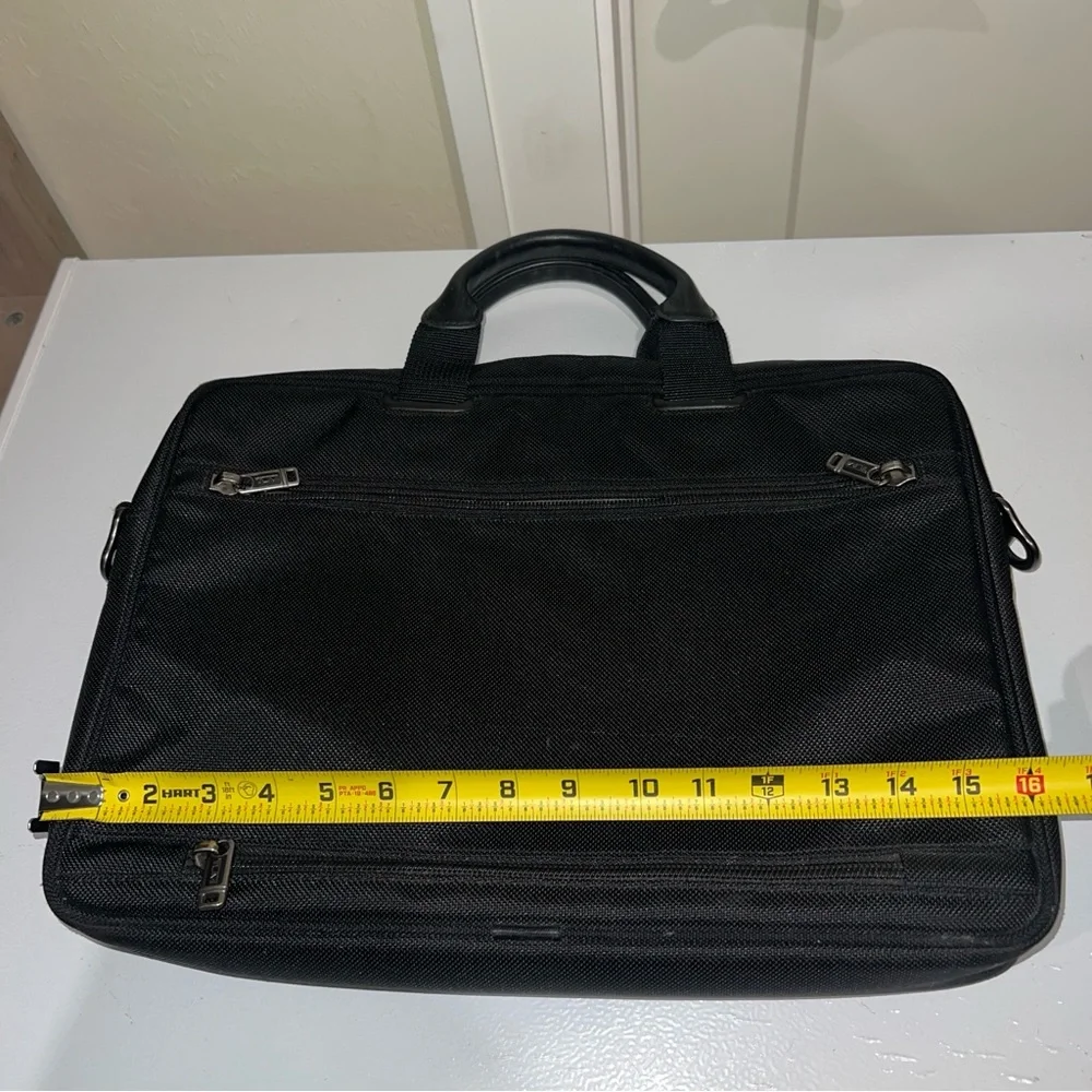 TUMI Essential Brief FXT Ballistic Black Nylon Padded Laptop Briefcase Bag